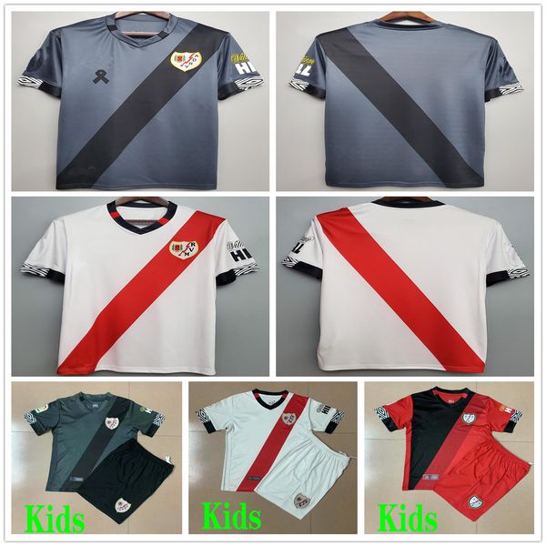 

20 21 rayo vallecano soccer jersey 2020 2021 camisetas chándal de fútbol antoñín catena isi álvaro kids kits football shirt uniform, Black;yellow