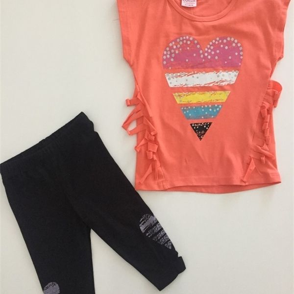 

girls kids tights t-shirt for 2 track suit 100 cotton 430570406 1027, Red;yellow