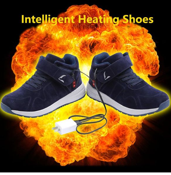 

intelligent heating hiking shoes men women winter warm outdoor walking camping shoes usb charging heated climbing fishing boots