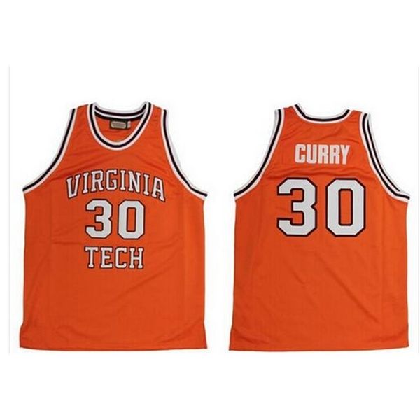 

custom 604 youth women vintage #30 dell curry tech university hokies basketball jersey size s-4xl or custom any name or number jersey, Black