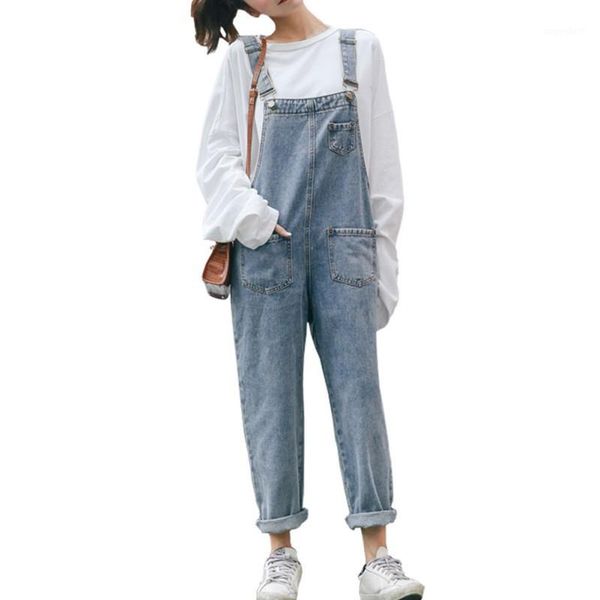 

summer autumn women denim playsuits overalls casual loose tank jeans rompers female jumpsuits ankle-length pants1, Black;white