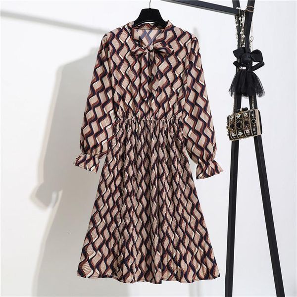 

spring long sleeve shirt dress korean lady summer a-line midi party chiffon dress women casual retro floral print dress vestidos, Black;gray
