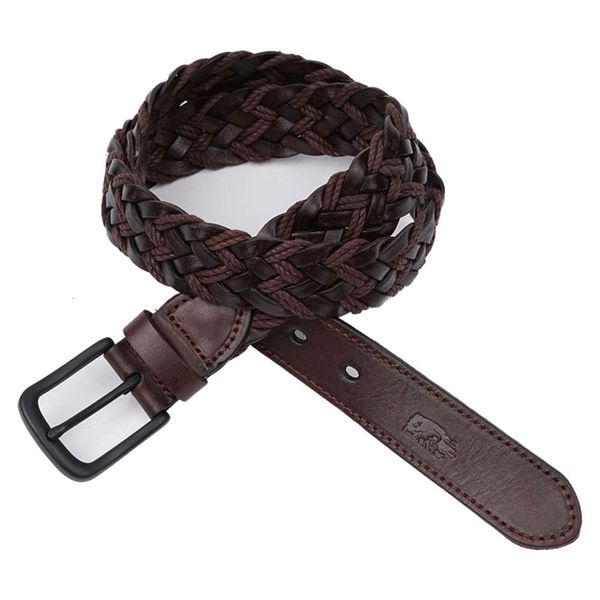 

trendy brand leather braided belt for men and women, Black;brown