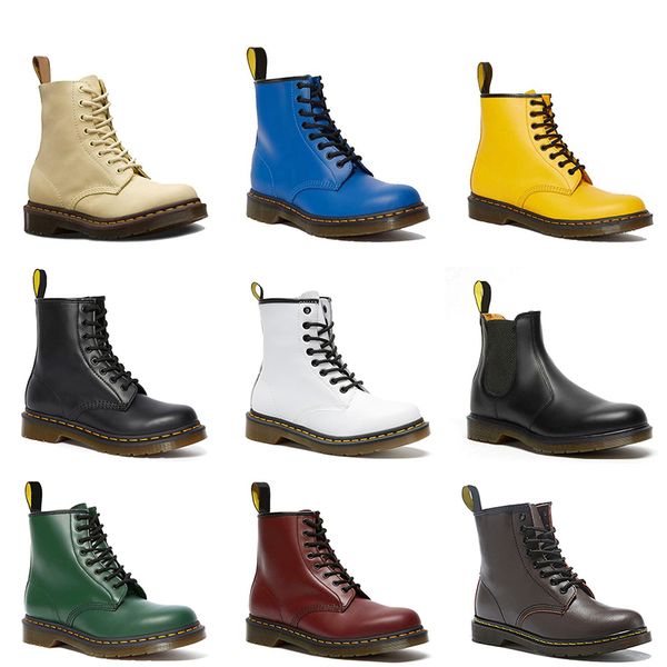 

dr martins men women yellow boots black white red wine green outdoor martin smooth leather boot winter shoes