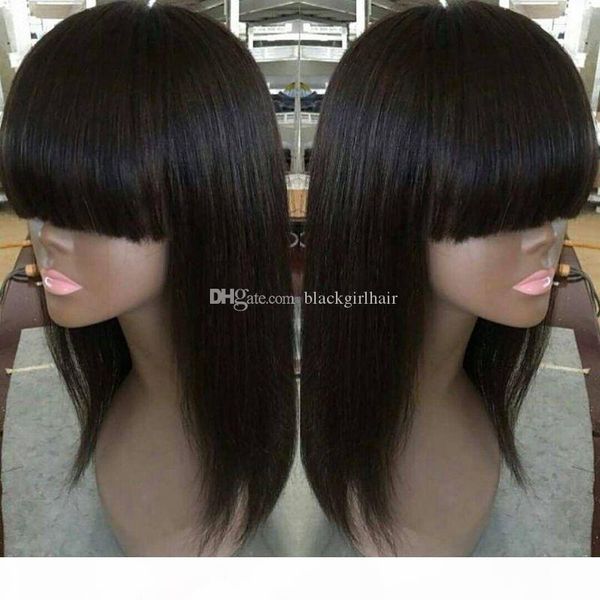 

короткие человеческих волос боб парики для женщин pre щипковых полные парики шнурка с ребенком волос бразильский волос remy, Black;brown