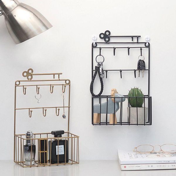 

wall mounted mail and key holder 7 hook rack organizer pocket and letter sorter for entryway kitchen home office decor1