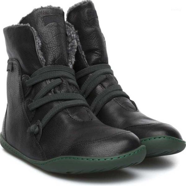 

boots products women's 2021 winter round toe flat warm mid-tube cotton snow selling shoes1, Black