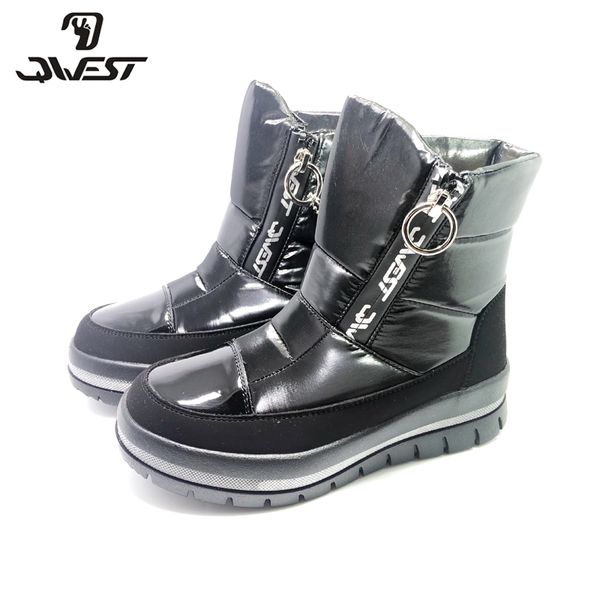 

qwest waterproof wool keep warm winter shoes anti-slip children snow boots for girls 202d-z23-2124 1028, Black;grey