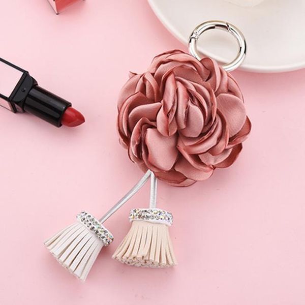 

tassel keychain with flower gifts for women llaveros mujer car bag accessories keyring holder jewelry key chain eh351 h jllhbf