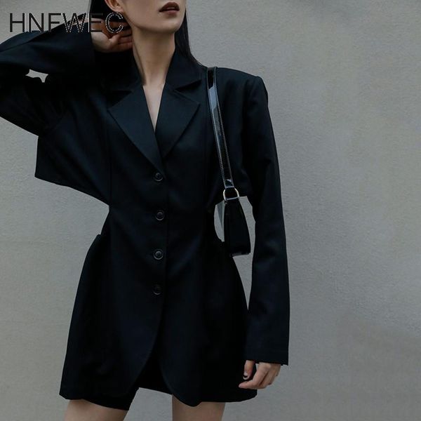 

slim blazer women notched long sleeve tunic high waist ruched hollow out casual suit female 2021 fashion clothes new k645, White;black