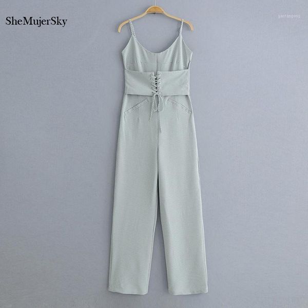 

shemujersky women plaid spaghetti strap jumpsuits slim backless sleeveless bandage waist long jumpsuit rompers1, Black;white