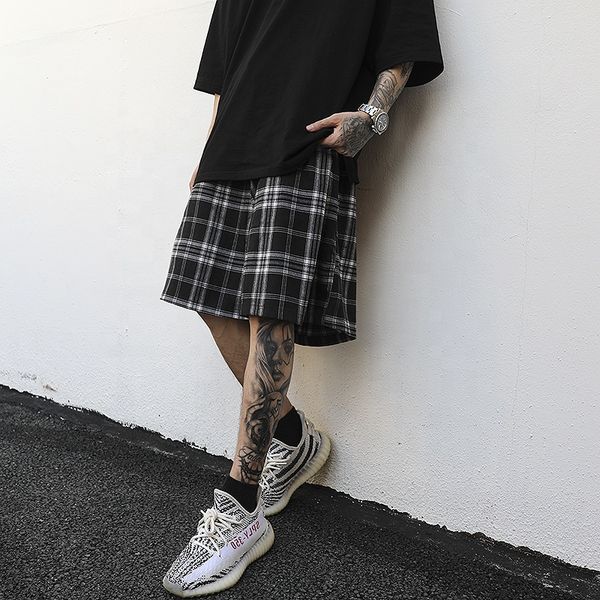 

oem shorts long drawstring drop shipping stock checked men short pants men