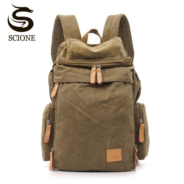 

casual men's backpack fashion canvas students school shoulder bag laprucksack large travel backpacks korean c1008