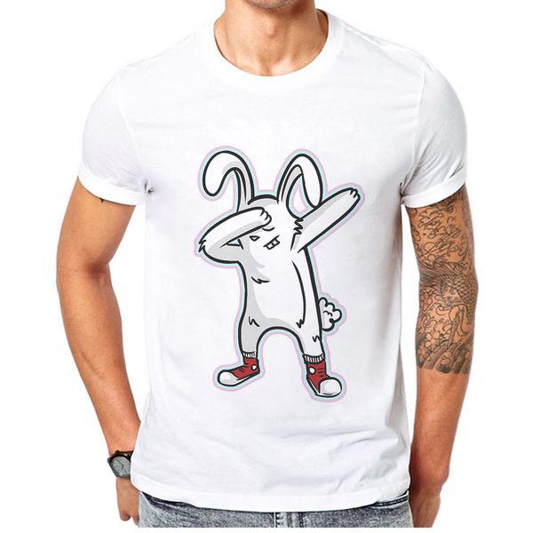

summers mens tshirt short sleeve funny fashion tees cartoon rabbit print man camisetas masculina sport hooded sweatshirt hoodie men t shirt