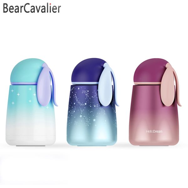 BearcaValier 2019 coelho thermo thermo aço inoxidável garganta garrafa garrafa thermo thermo caneca criança tumbler bonitinho térmico flask lj201218