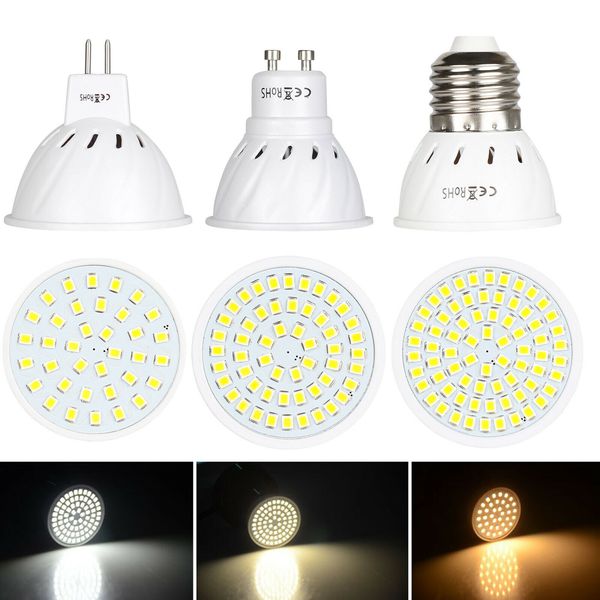 

led spotlight bulb e27 mr16 gu10 36 54 72 leds 4w 6w 8w 110v 220v dc 12v cool neutral warm white lamp