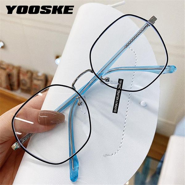

fashion sunglasses frames yooske anti-blue glasses frame irregular ferrule eyeglasses men women metal eyewear block blue-ray spectacles, Black