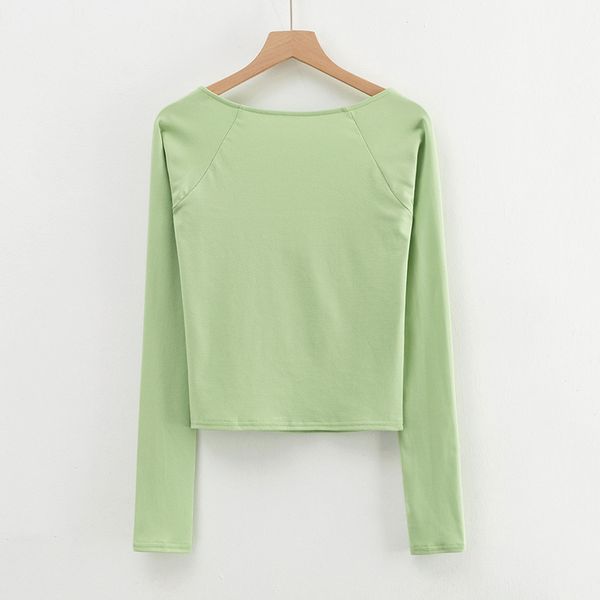 

2021 new shirts womens square neck long sleeve female slim fit spring summer y1gr, White