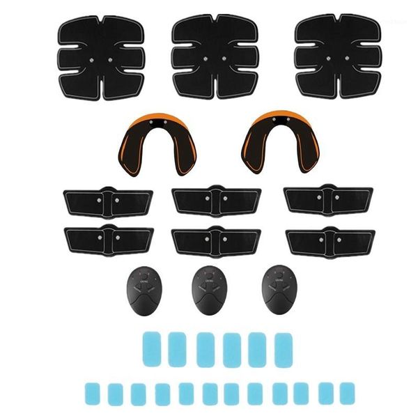 

14/set ultimate abs muscle stimulator training gear hip trainer fit full body with 18 pc replacement gel sheet pad1