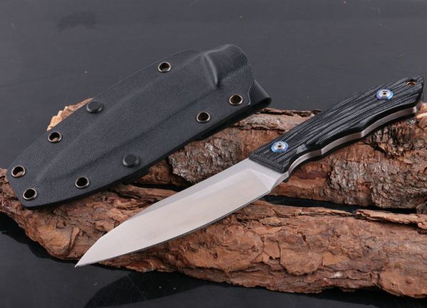 High-End Survival Gerade Messer D2 Satin Klinge Full Tang G-10 Griff Outdoor Camping Wandern Jagd Feststehende Messer mit Kydex