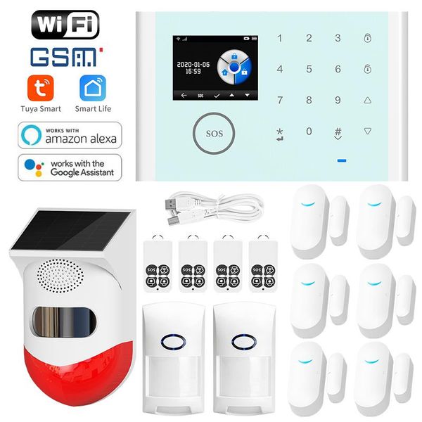

angus wifi home security siren alarm system with remote control outdoor infrared alarm intercom door opening sensor