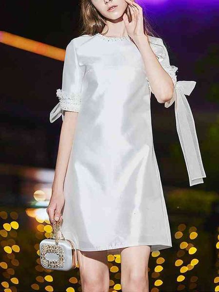 

luxury women's casual dresses 2022 spring and summer loose fashion lace mid length dresses, Black;gray