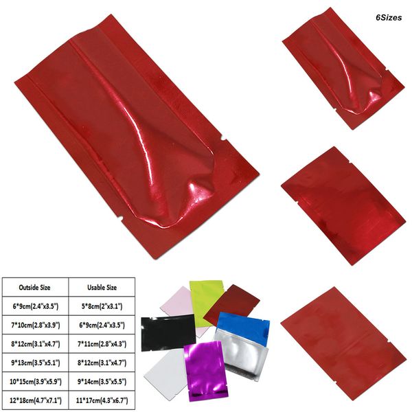 

sizes aluminum red bags multi storage open sealable mylar foil vacuum food valve heat seal packing pouchesofqg