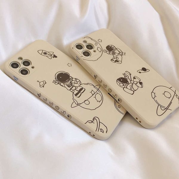

side cartoon astronaut for vip 12 mini pro max case 11 xr x xs personalized fall proof 8plus 7p / se2 liquid silicone