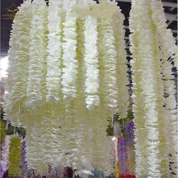 

decorative flowers & wreaths unique design wedding backdrop decoration 100cm orchid flower silk wisteria vine white artificial shooting po p