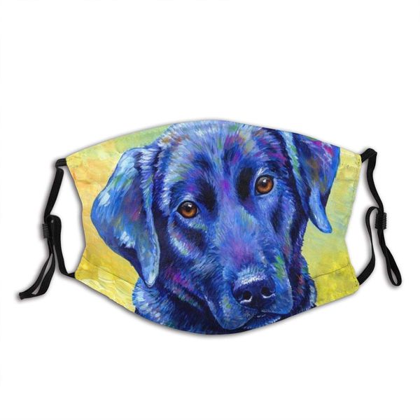 

colorful black labrador retriever dog face mask fashion dustproof breathable reusable kid scarf adjustable washable protective bandana