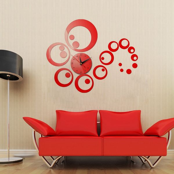 

wall clock 3d diy acrylic mirror stickers living room quartz needle watch clocks europe acrylic living room stickers home decor