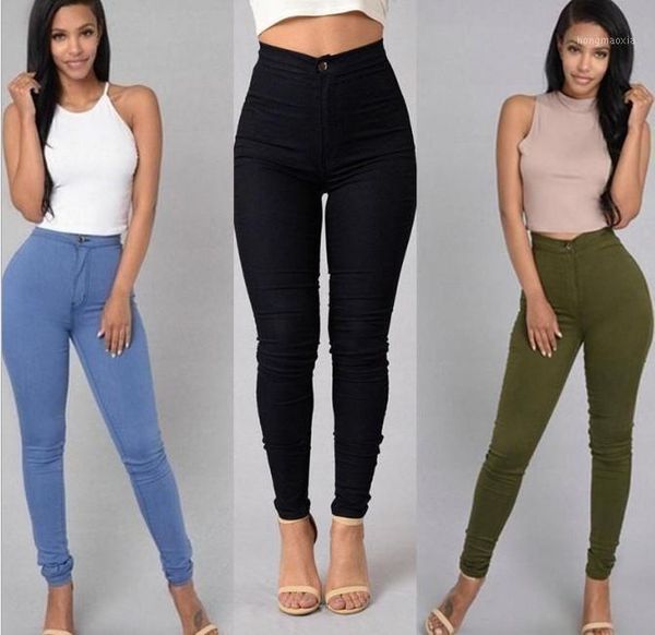 

women leggings ladies jeans pants 2020 fashion elastic jeans1, Blue