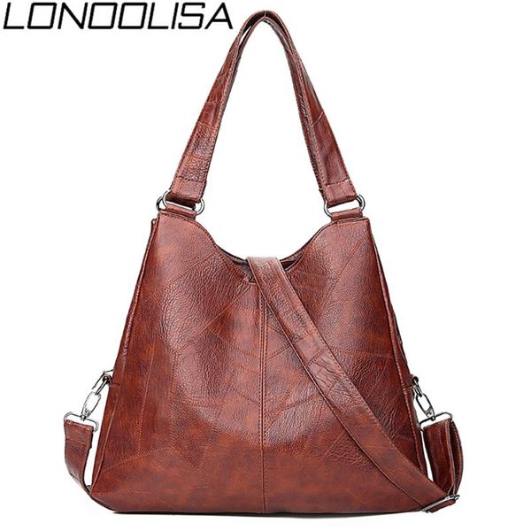 

lonoolisa brand 3 layers handle bags for women 2020 leather luxury handbags women bags designer big ladies hand sac
