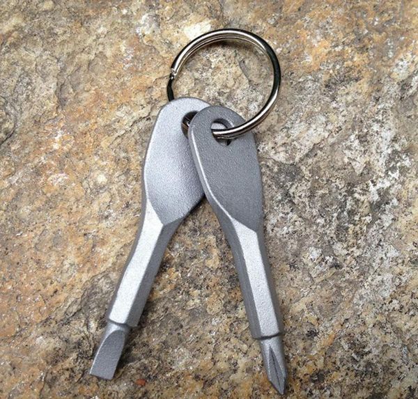 

2pcs/set screwdrivers keychain outdoor pocket mini screwdriver set key ring with slotted phillips hand key bbysji cxj_love