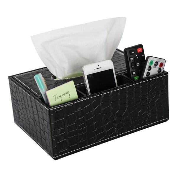

multifunction pu leather pen pencil remote control tissue box cover holder desk storage box container for home and office use