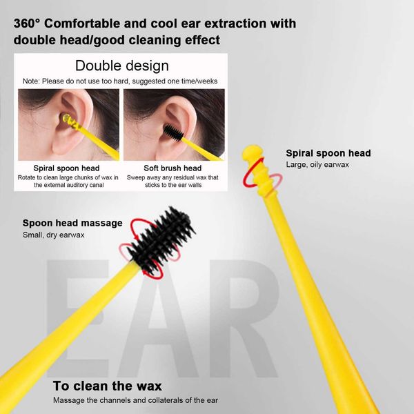 

ear wax cleaner remover earpick earwax spoon soft silicone ear cleaning tool for and children