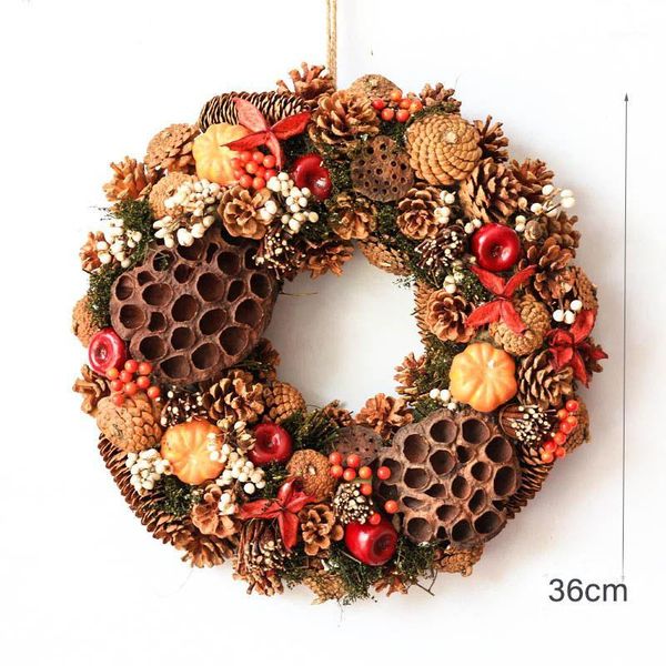 

decorative flowers & wreaths handmade craft wreath fall harvest dried florals decor door rustic artifical wreath1
