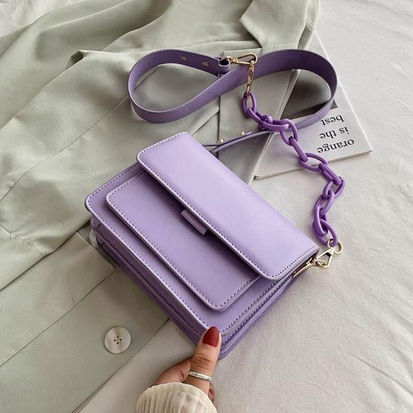 

2020 chain design pu leather crossbody bags for women purses and handbags fashion mini shoulder messenger bag ladies small flap
