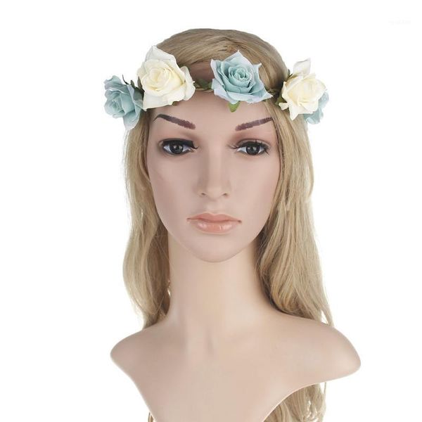 

bridal wreath hair accessory rose flower hair clasp headband bandeau artificial flower stephanie lady use flowers1