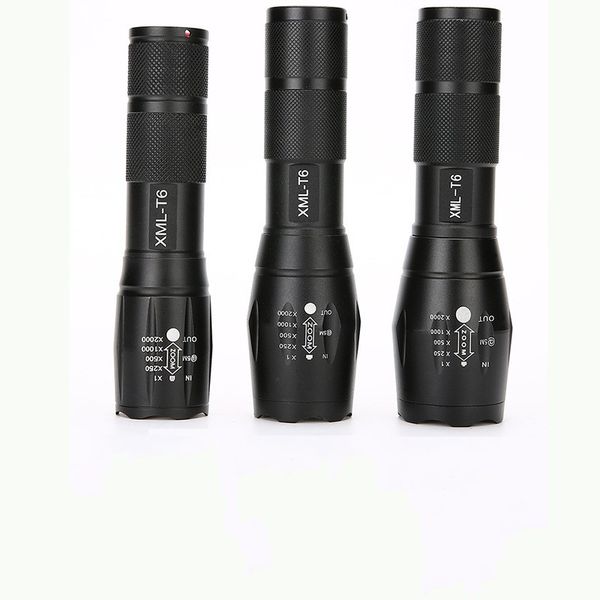 

led strong light flashlight outdoors aluminium alloy 5 gear adjustment waterproof sport flashlights 3 sizes black hiking camping 9 5yt3 m2