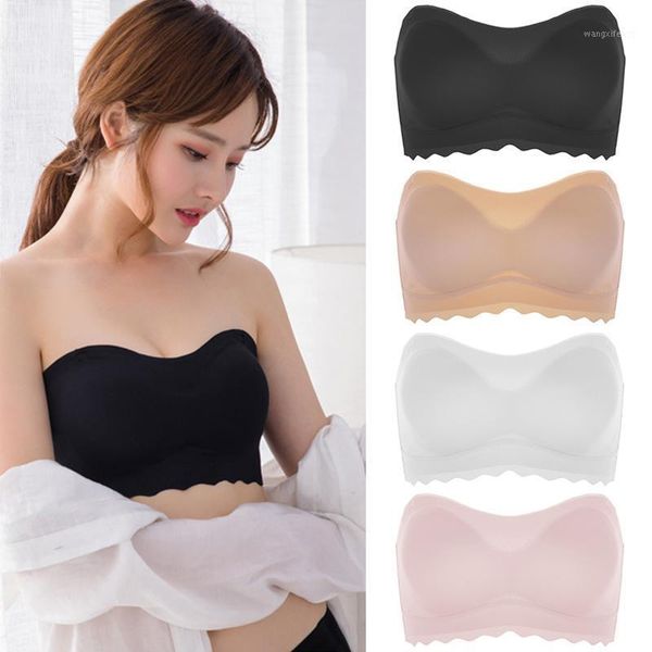 

2020 new black thin tube fashion under wear women strapless bandeau off shoulder ladies intimates clothes 1, Black;white