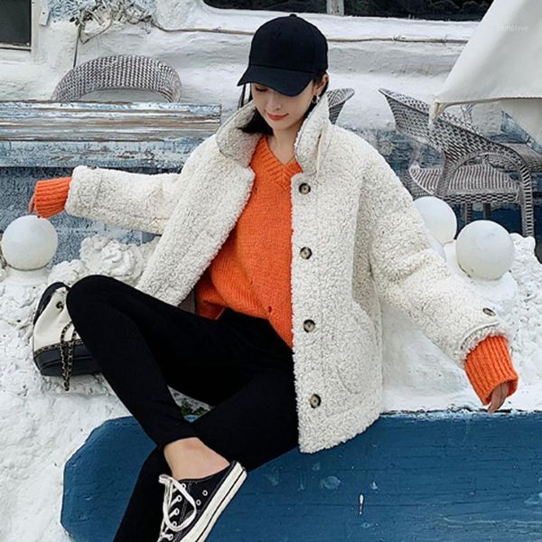 

solid color coat women thicken soft fleece jacket fashion stand collar coat winter autumn warm jacket female plush overcoat #9181, Black;brown