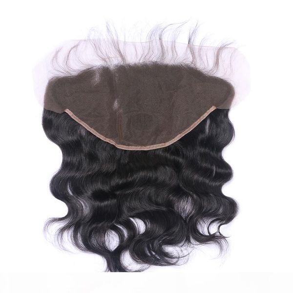 

13x6 ear to ear lace frontal closure with bleached knots natural color 1b brazilian body wave human remy hair extensions, Black