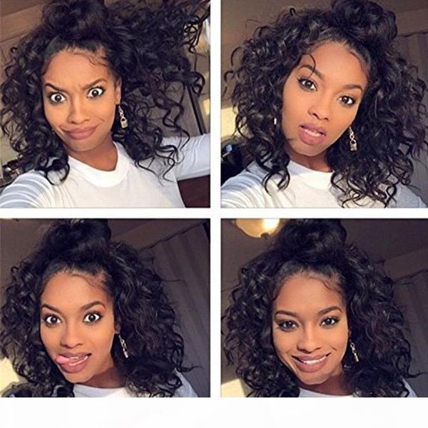 

13x6 water curly lace front human hair wigs 150% density brazilian virgin hair pre plucked with baby hair natural color, Black;brown