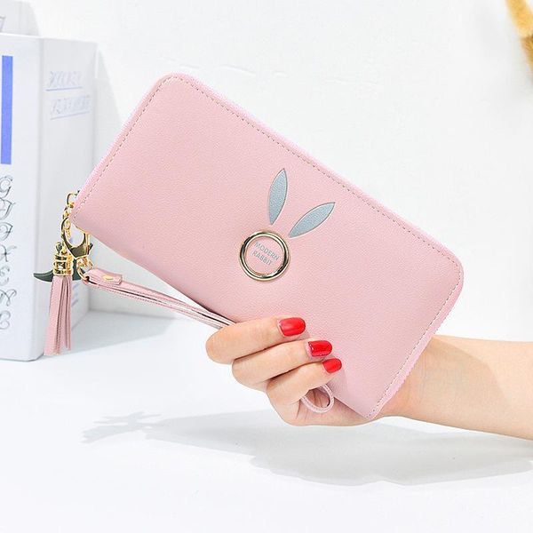 

wallets arrival womens long korean style zipper purses multifunctional clutch bag purse ladies pu leather wallets.1, Red;black