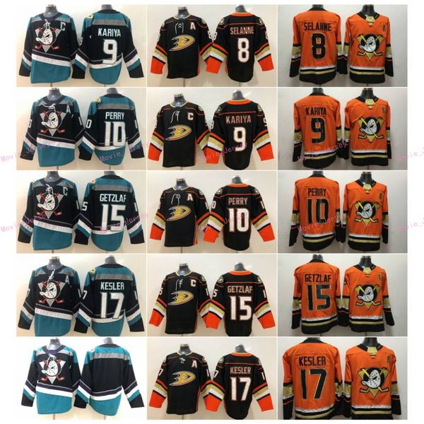 

anaheim ducks трикотажных изделий джерси 8 селянне 9 пол кария 10 кори перри 15 гецлаф 17 кеслер 36 john gibson 4 cam фаулер хоккей, Black;red