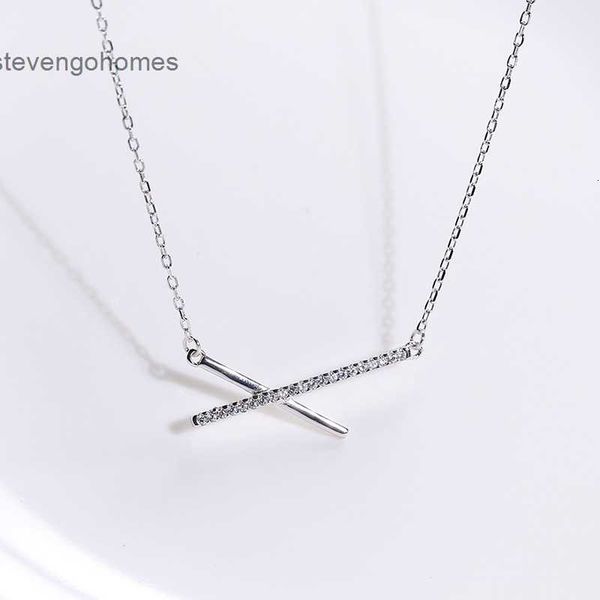 

vibrato wan ying jewelry necklace silver s925 pure accessories tiktok red chic cross clavicle a275