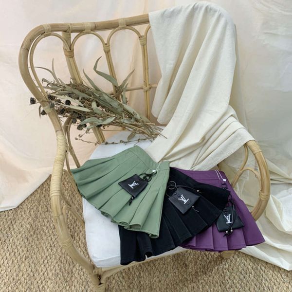 

drs south korean autumn 2020 new girl's pu pleated half length children's tutu skirt, Blue