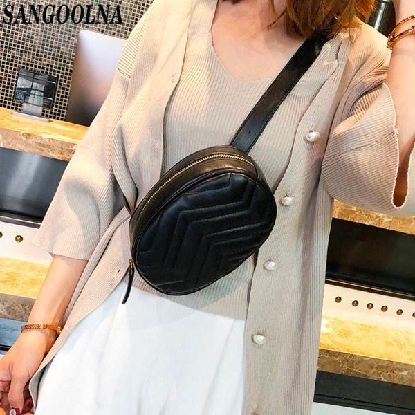 

brand ladies bag 2020 new arrival fashion women pure color leather messenger shoulder bag chest hip hop rock shoulder bags
