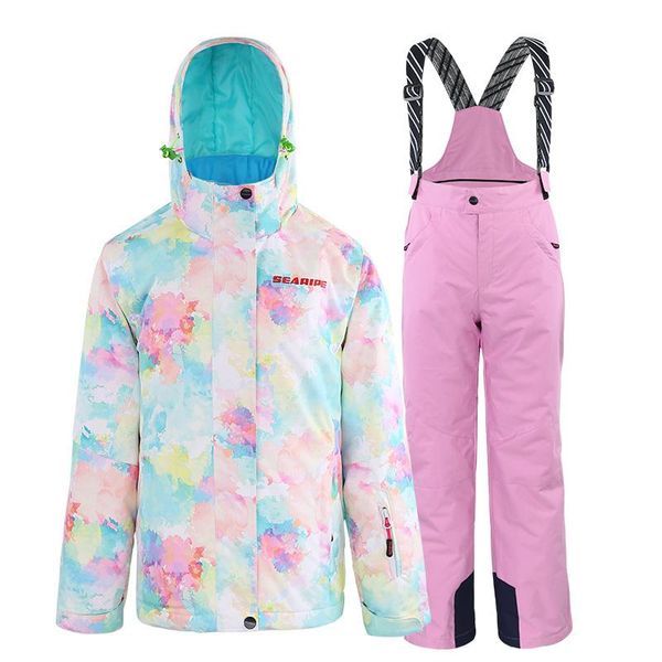 

skiing pants children's ski suit jumpsuit snowboard winter kids boys and girls jackets warm windproof waterproof snow sets s